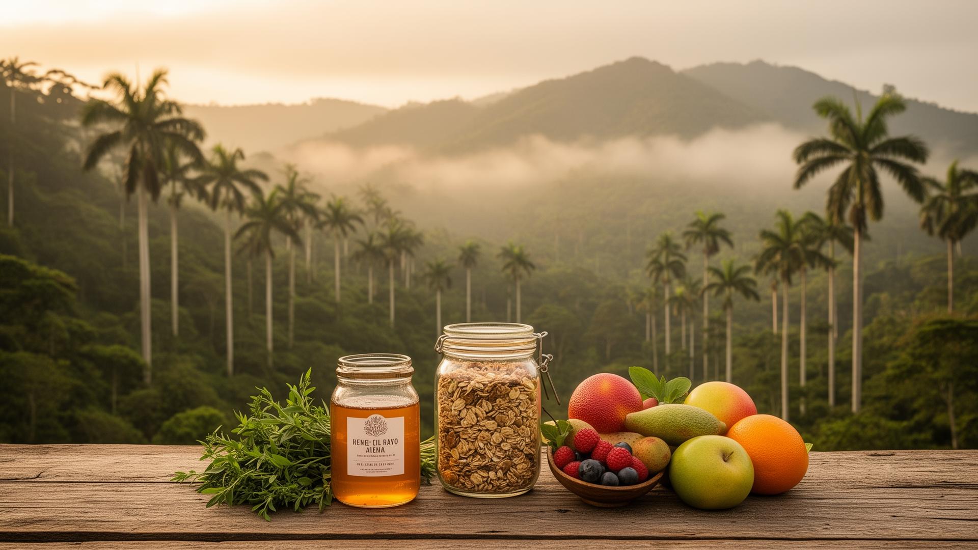 Valle de Cocora en Salento con productos naturales